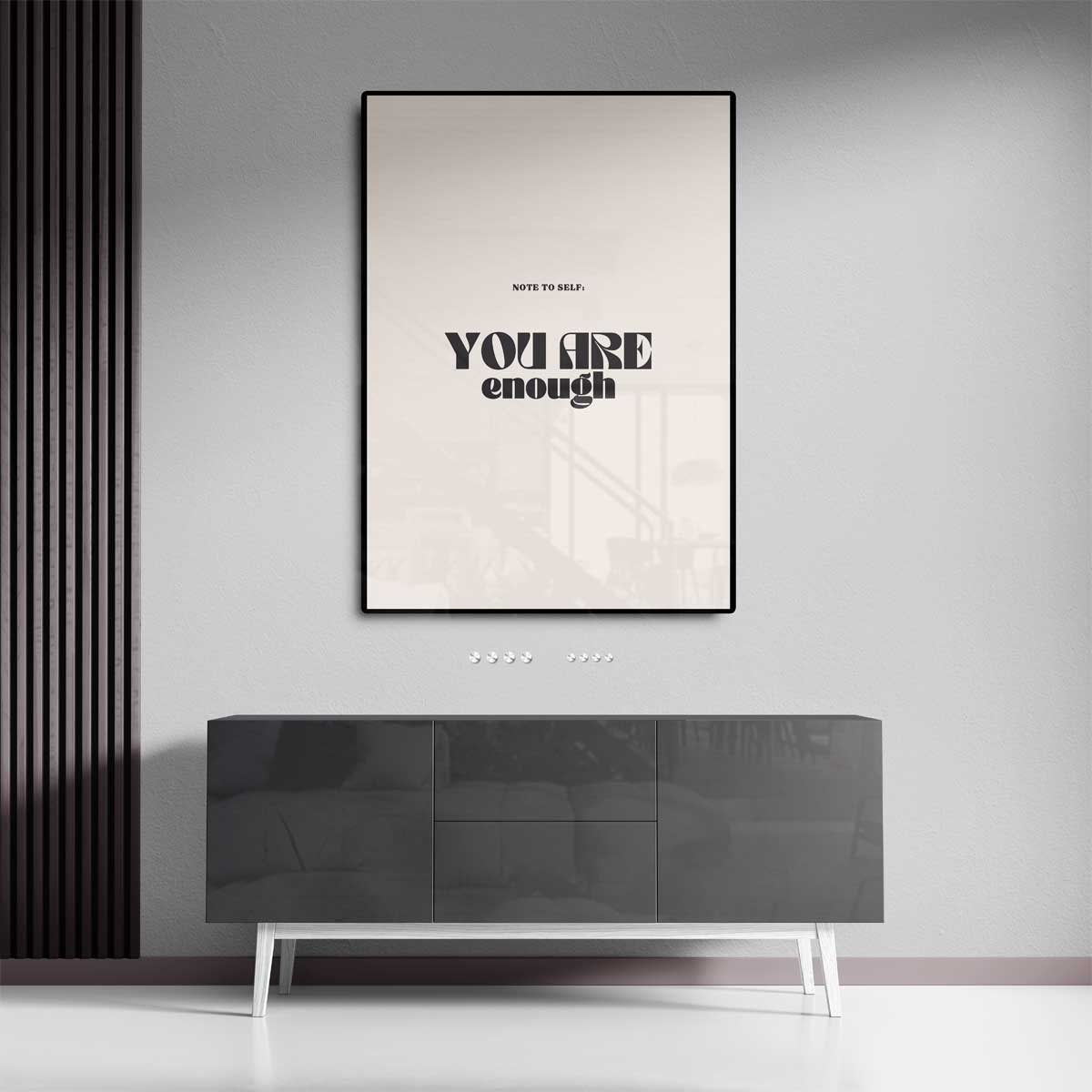 Inspirerende Motivatieposter "You Are Enough – portret wandkunst van WallArtistic