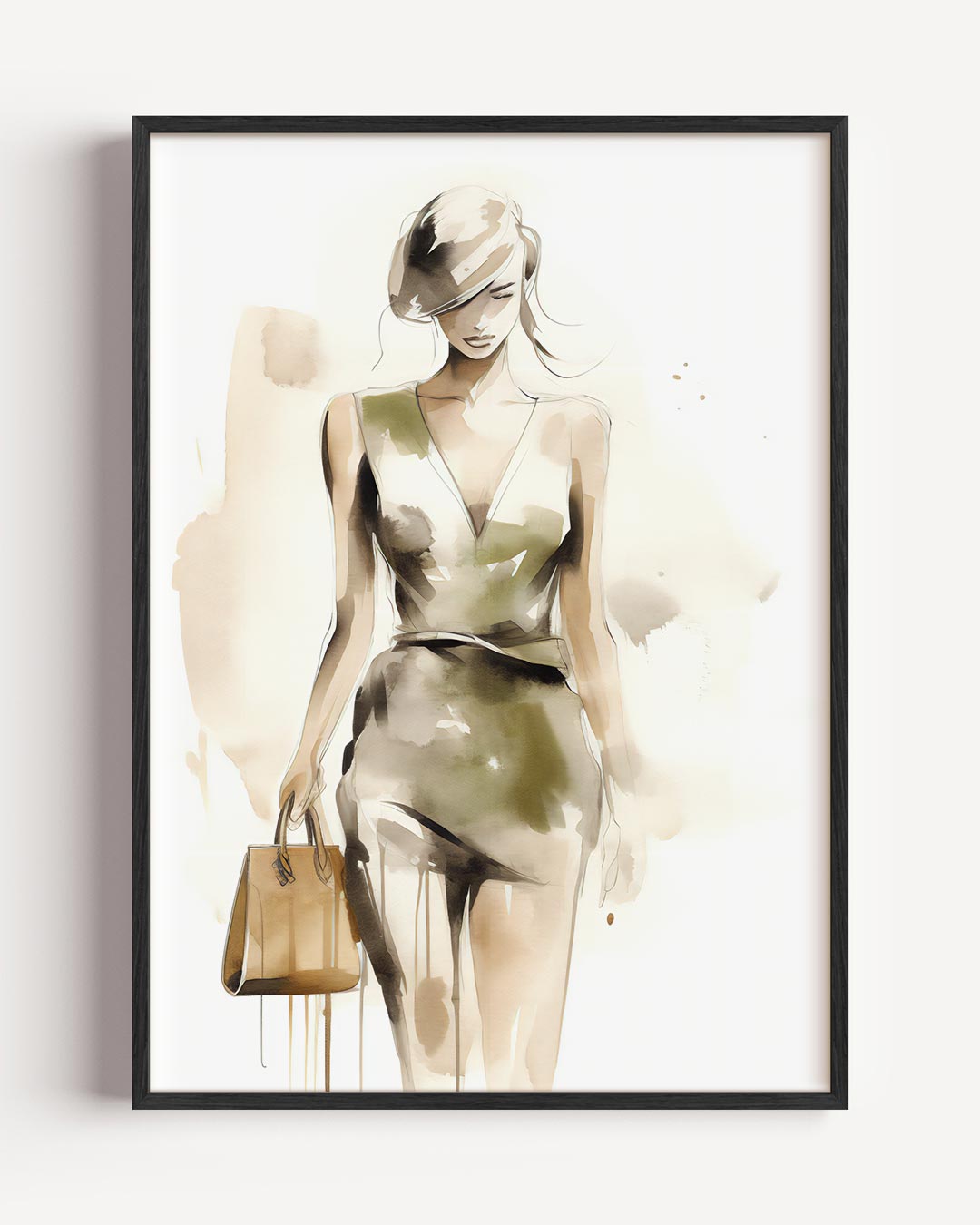 Stijlvolle Mode Illustratie – vrouwelijk portret poster als wanddecoratie