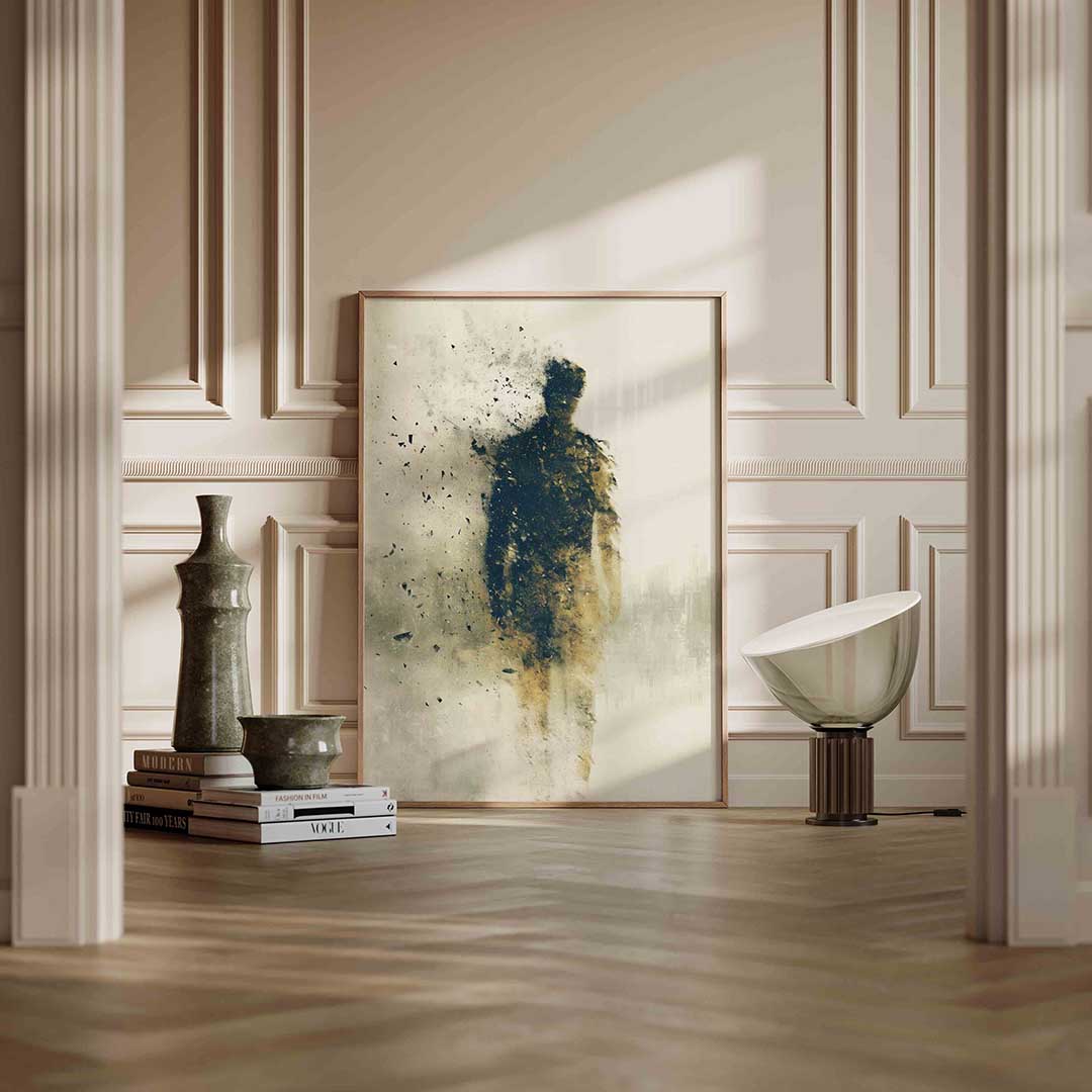 Vervagende figuur – staande abstracte wanddecoratie van WallArtistic