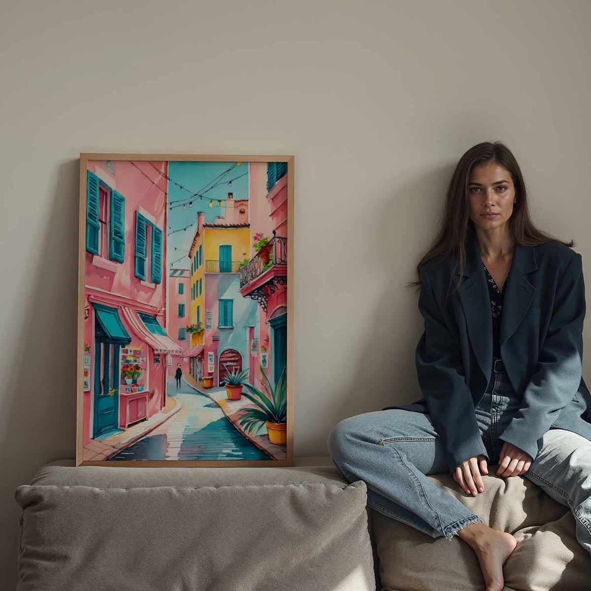 Dromerige Straatjes – Streetart wandkunst als portret poster