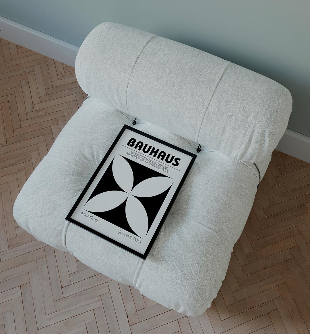 – staande Bauhaus poster voor aan de muur