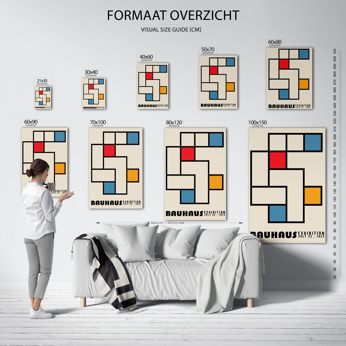 Vormen en vlakkenspel – geometrische poster in Bauhaus-stijl van WallArtistic