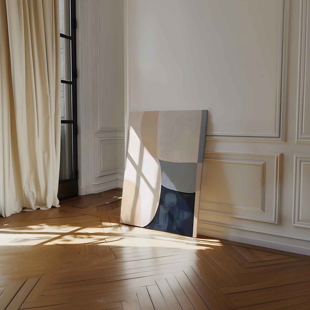 Abstracte Harmonie in Aardetinten – portret kunstwerk als wanddecoratie, afbeelding 13