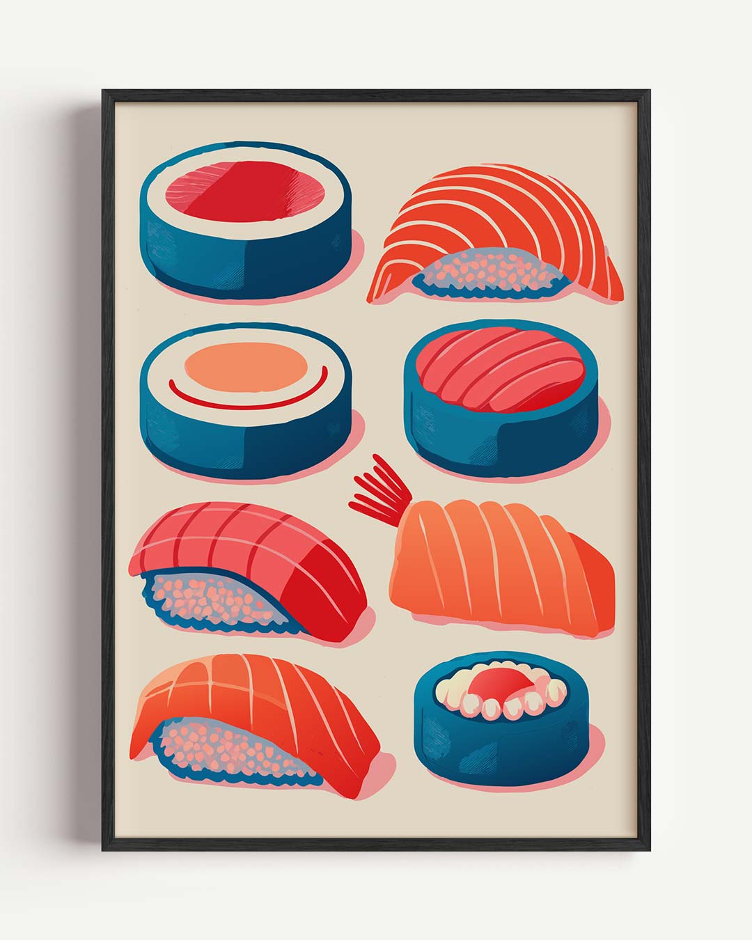 Sushi Vibes – keuken portret poster als wanddecoratie