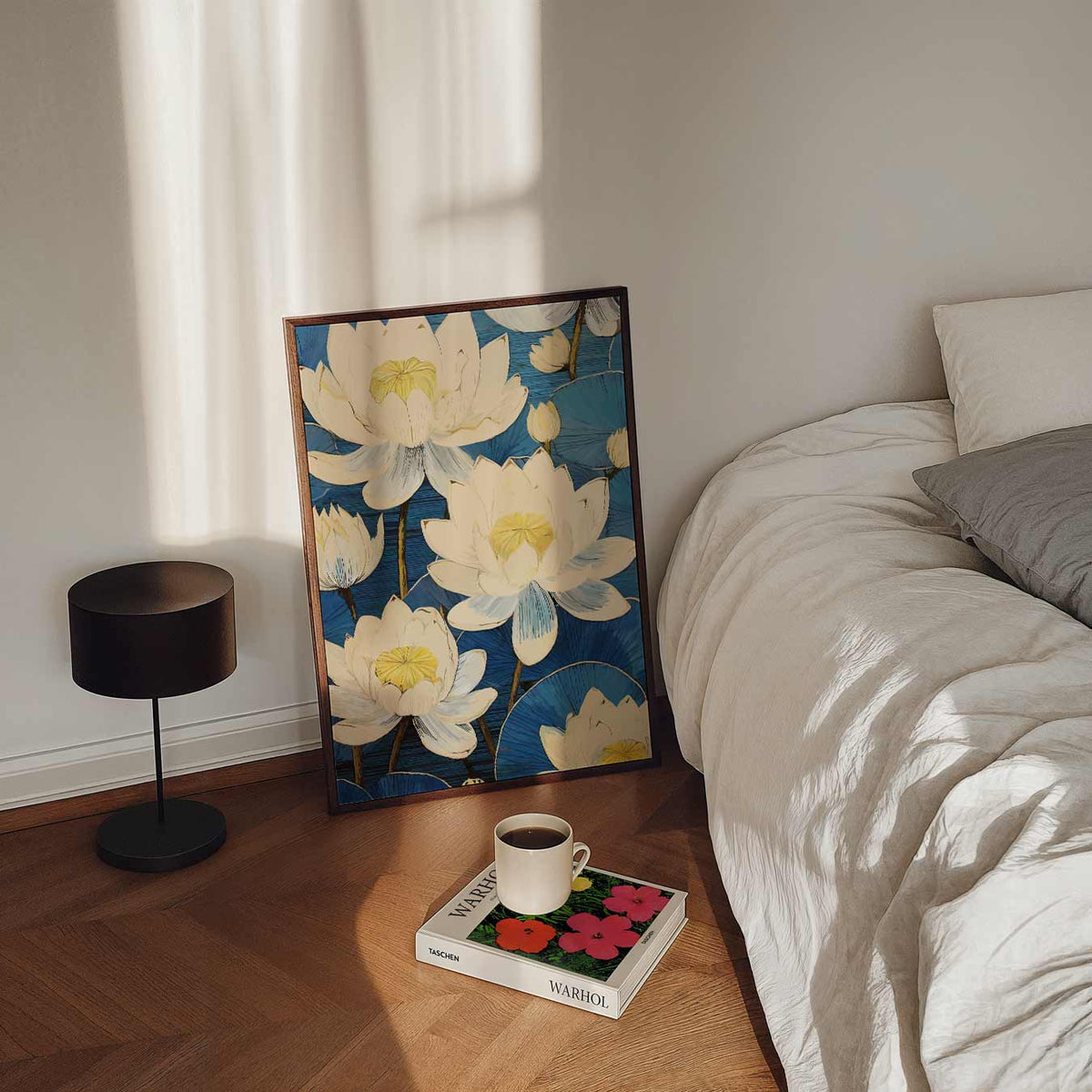Lotusdroom Wanddecoratie – staande bloemen wanddecoratie van WallArtistic