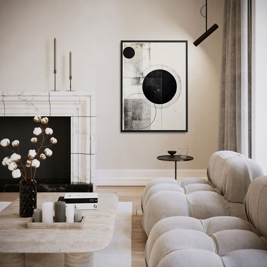 Geometrische vormen compositie – moderne staande wandkunst