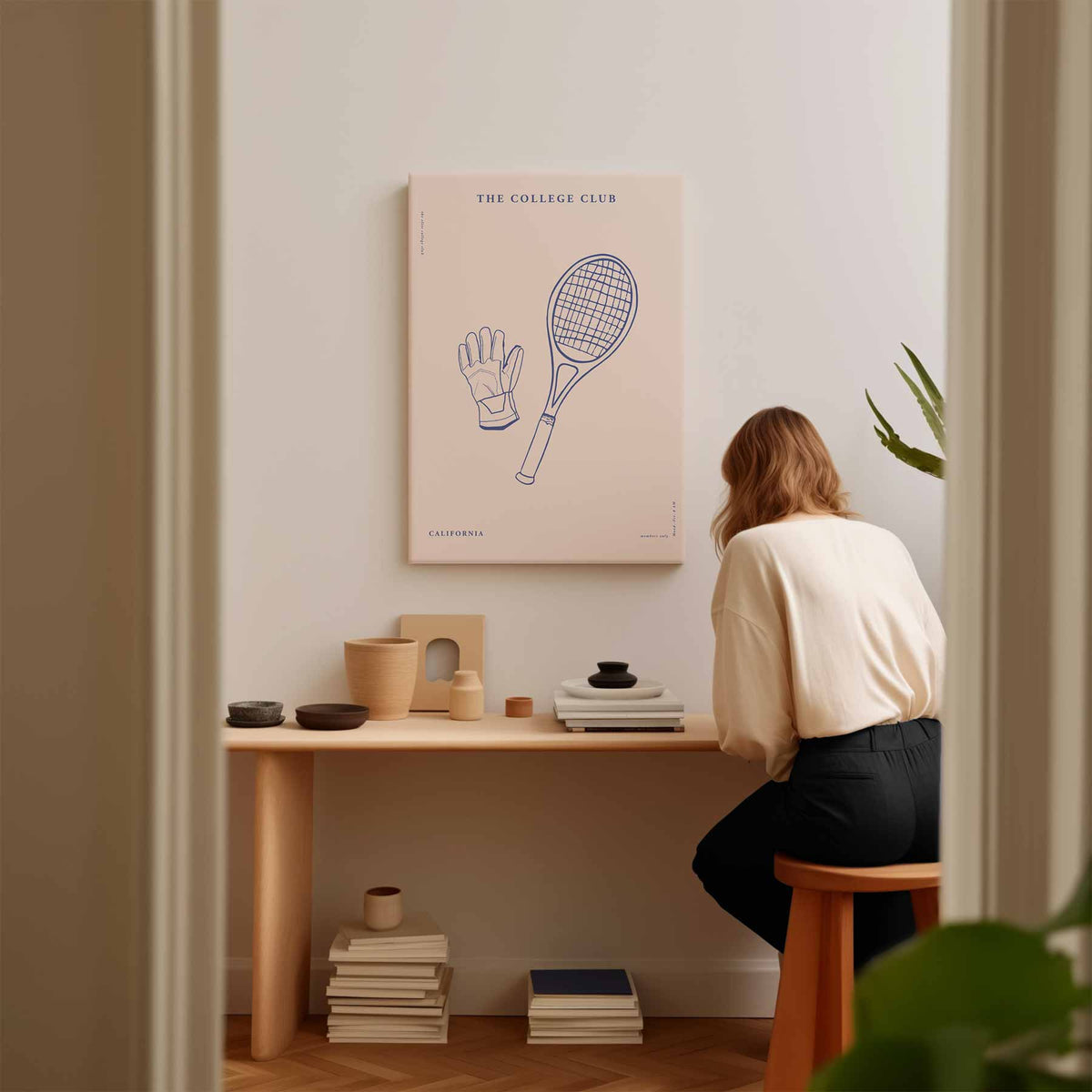 De College Club Print – modern portret kunstwerk van WallArtistic