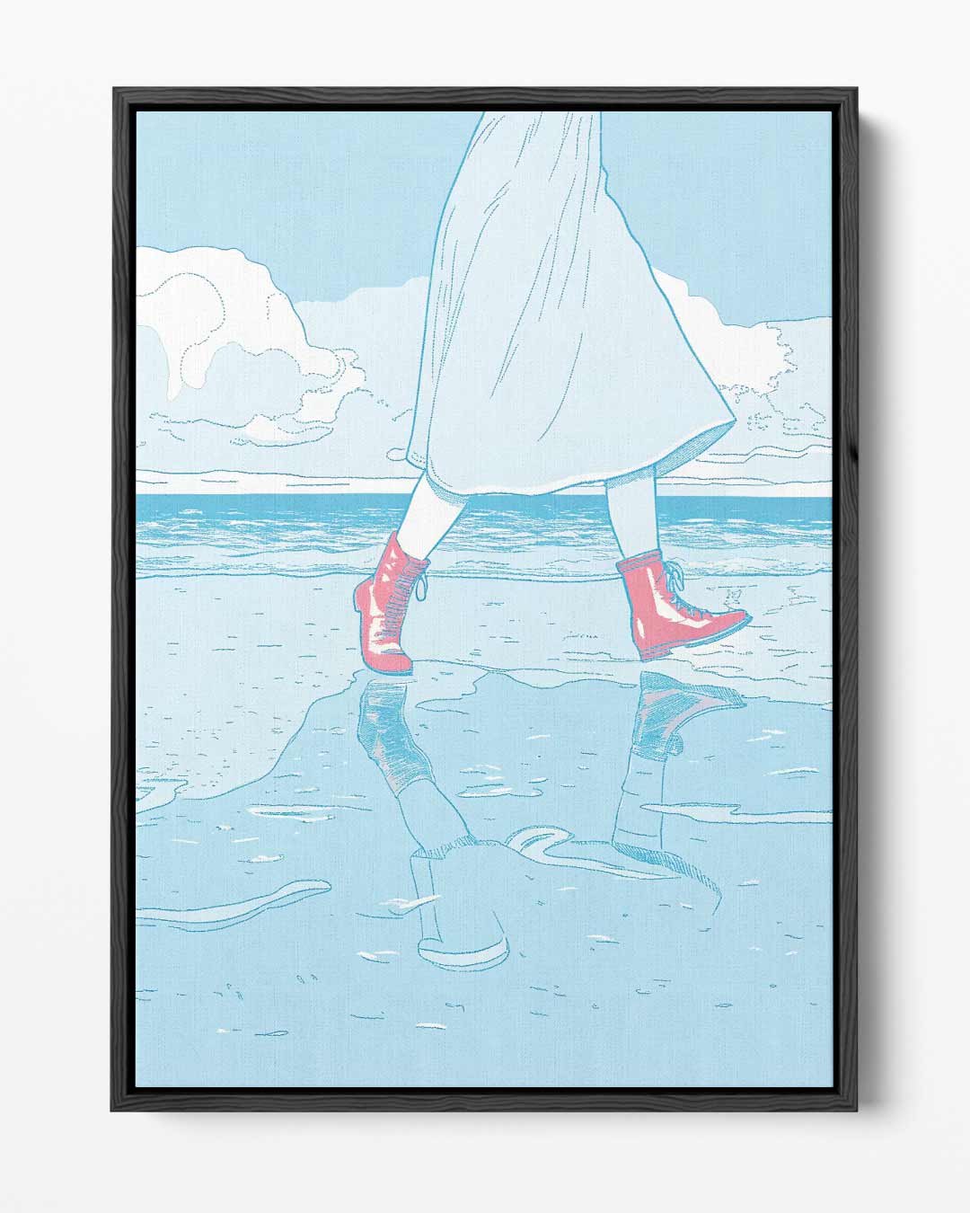 Roodlaarsjes aan Zee – portret kunstwerk als wanddecoratie