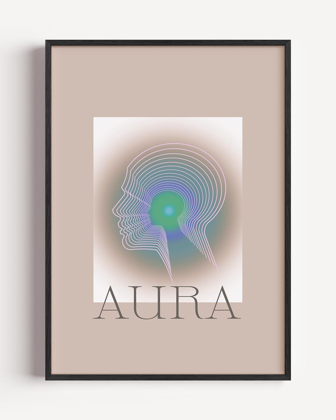 Aura Abstracte Kunstposter – mindfulness portret poster als wanddecoratie