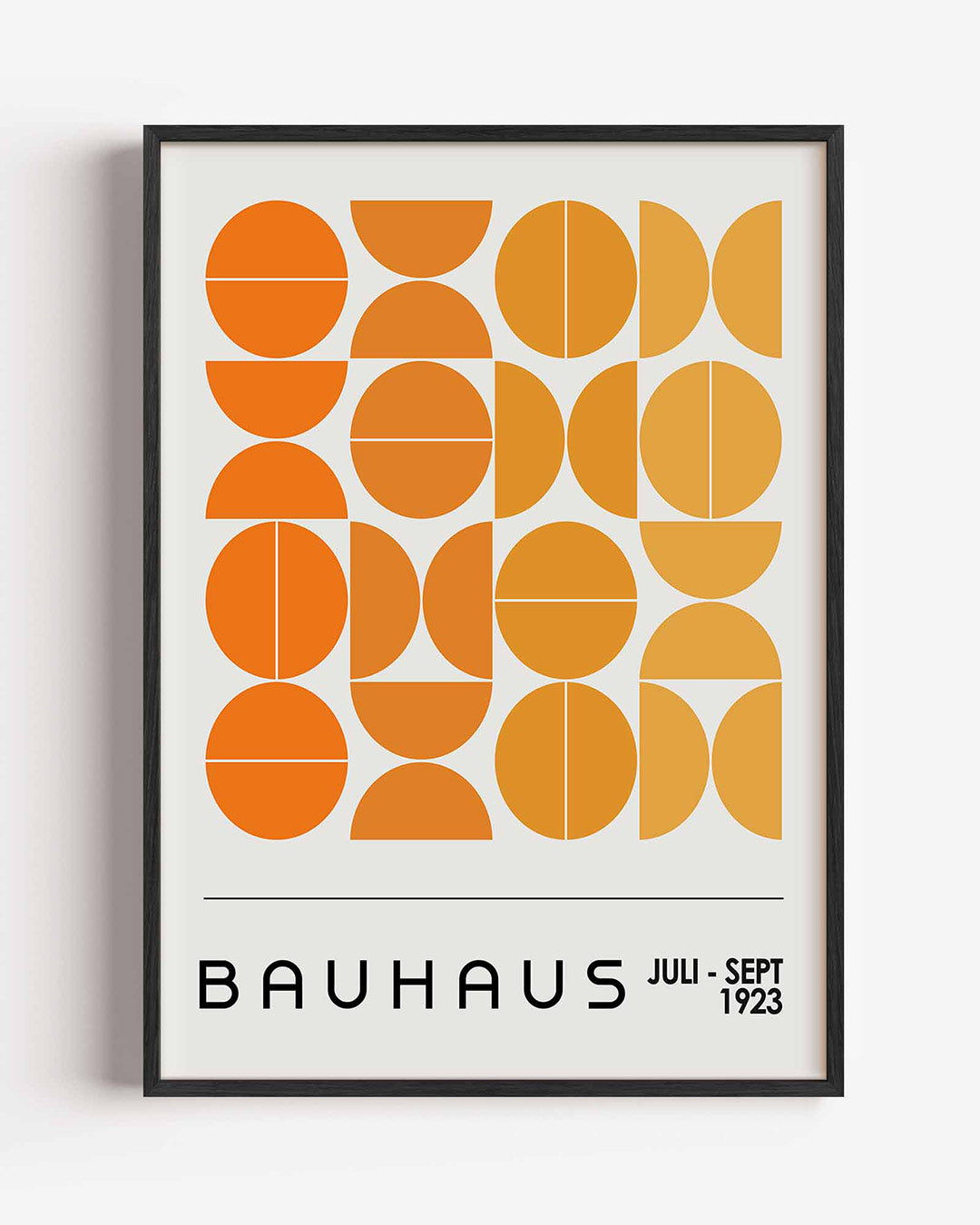 Vormritme en kleur – staande Bauhaus poster als wanddecoratie