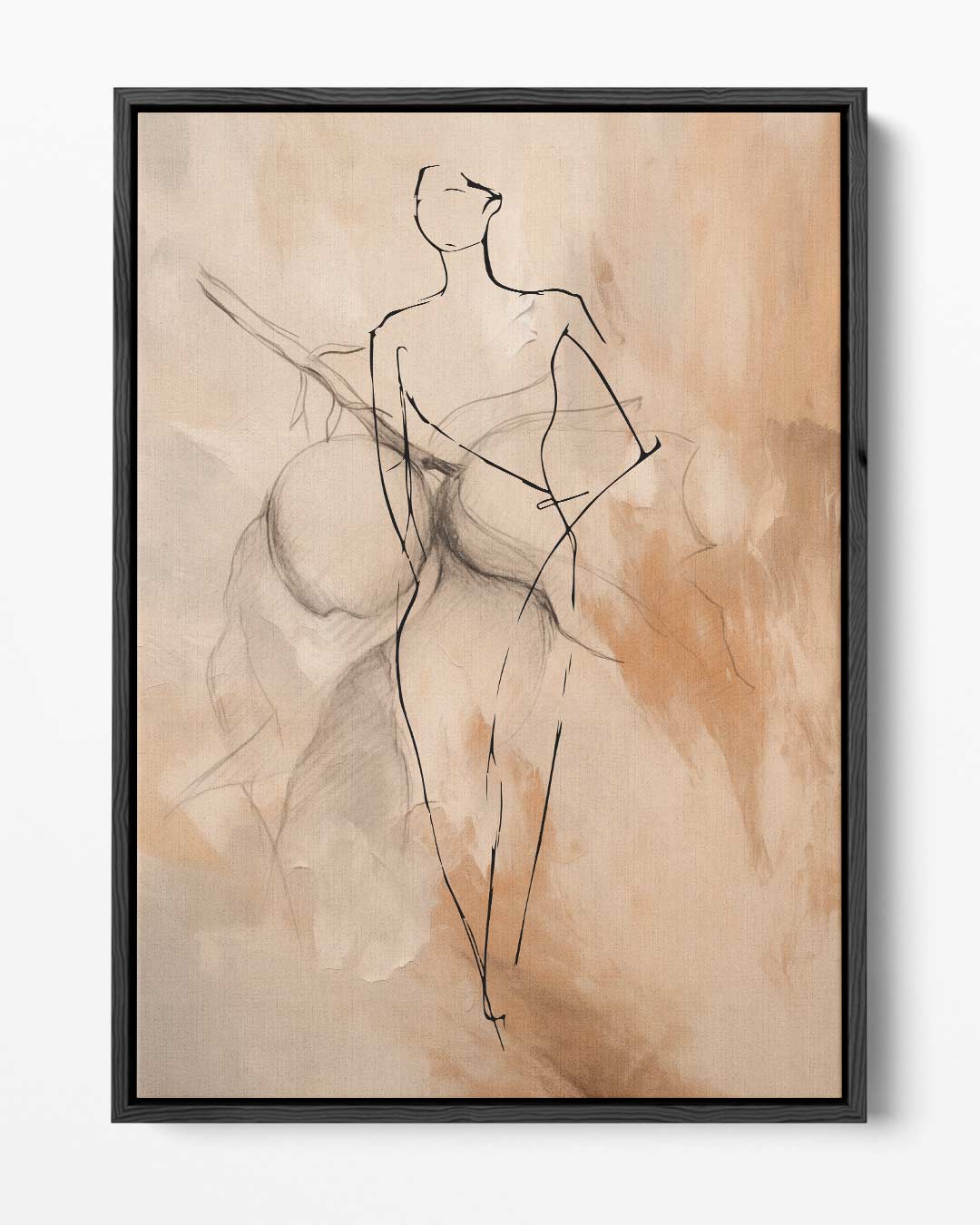 Elegante Schets van een Vrouw – portret kunstwerk als wanddecoratie