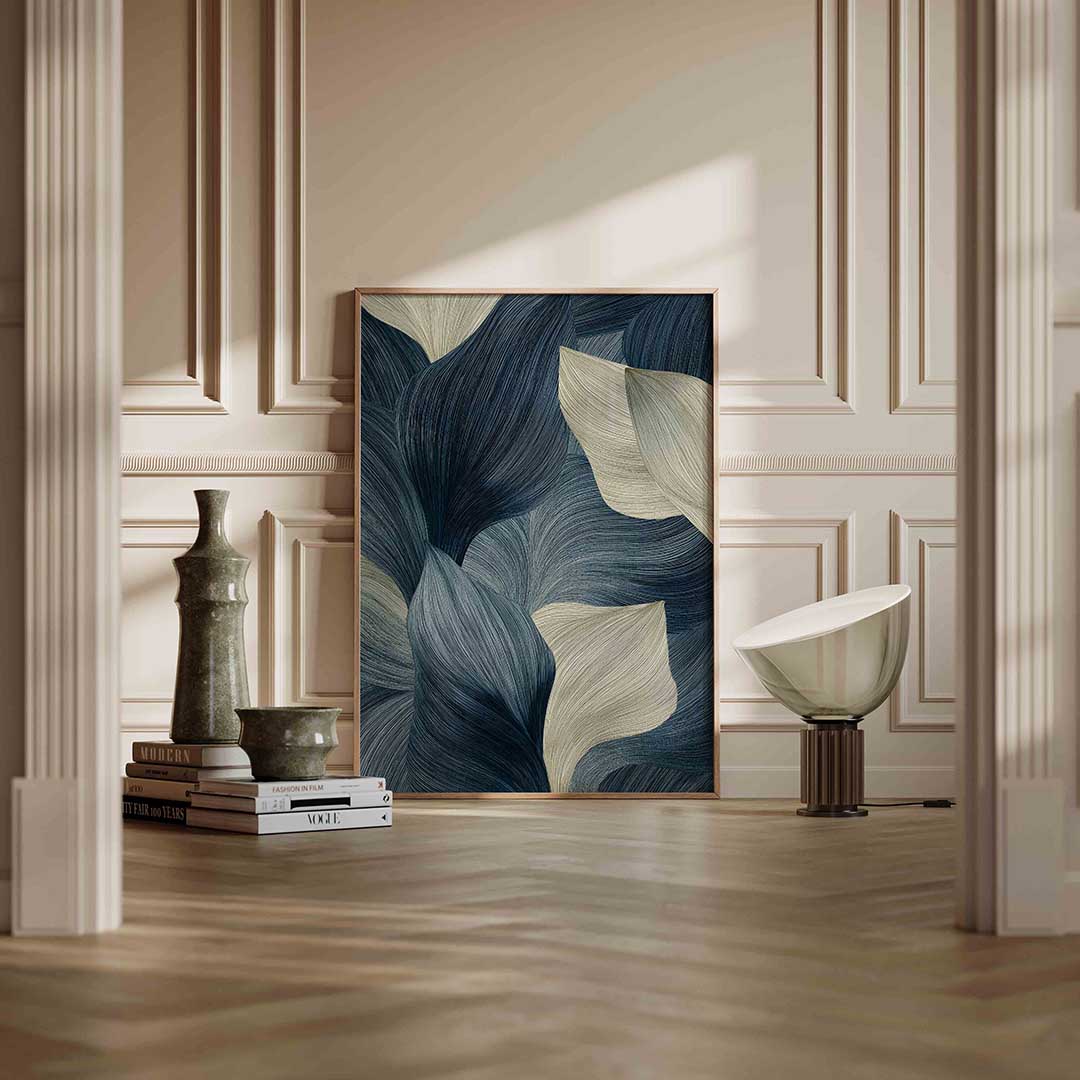 Bladmotief – staande abstracte wanddecoratie van WallArtistic