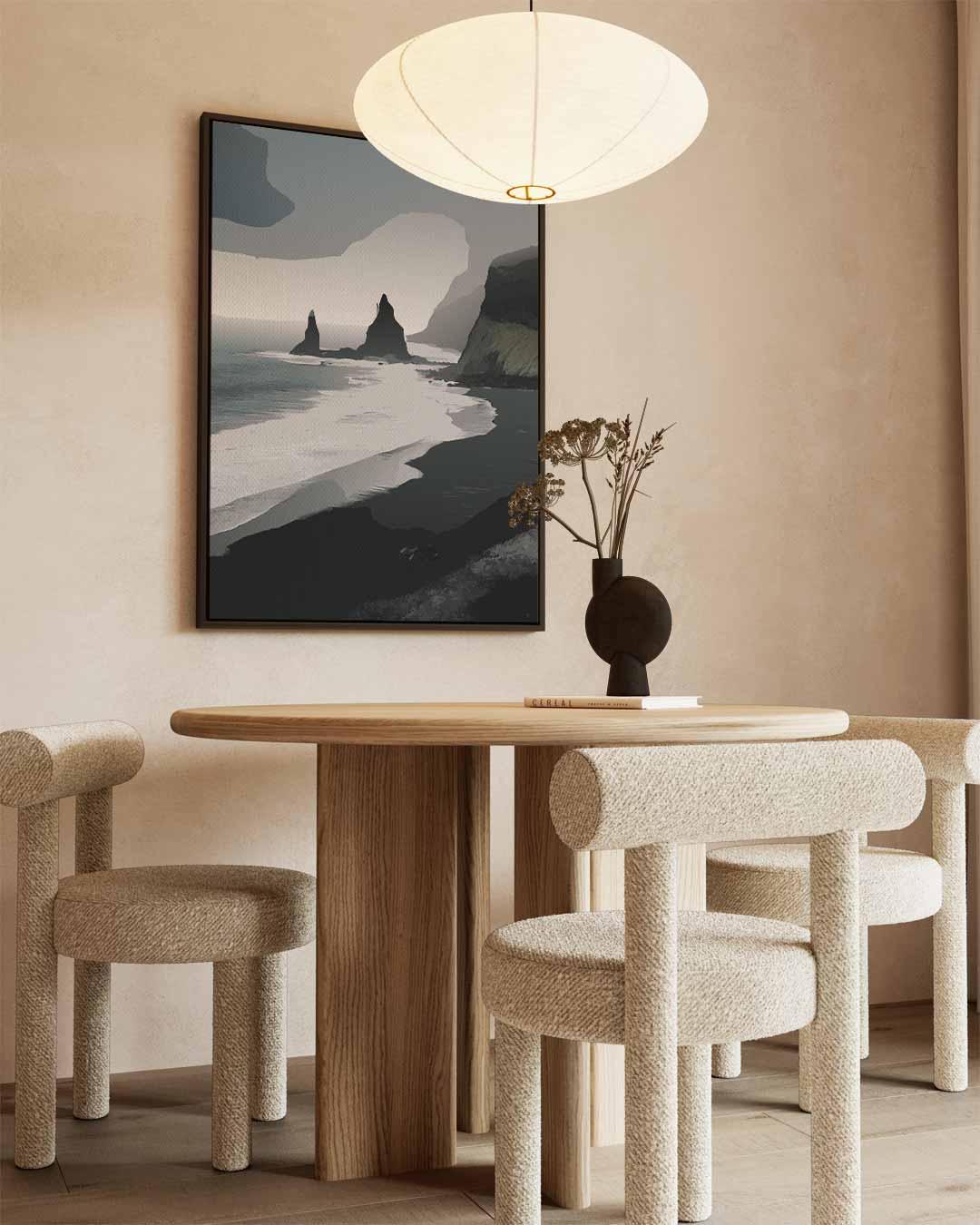 IJslandse Kustlijn Mystiek – canvas wanddecoratie in portret formaat