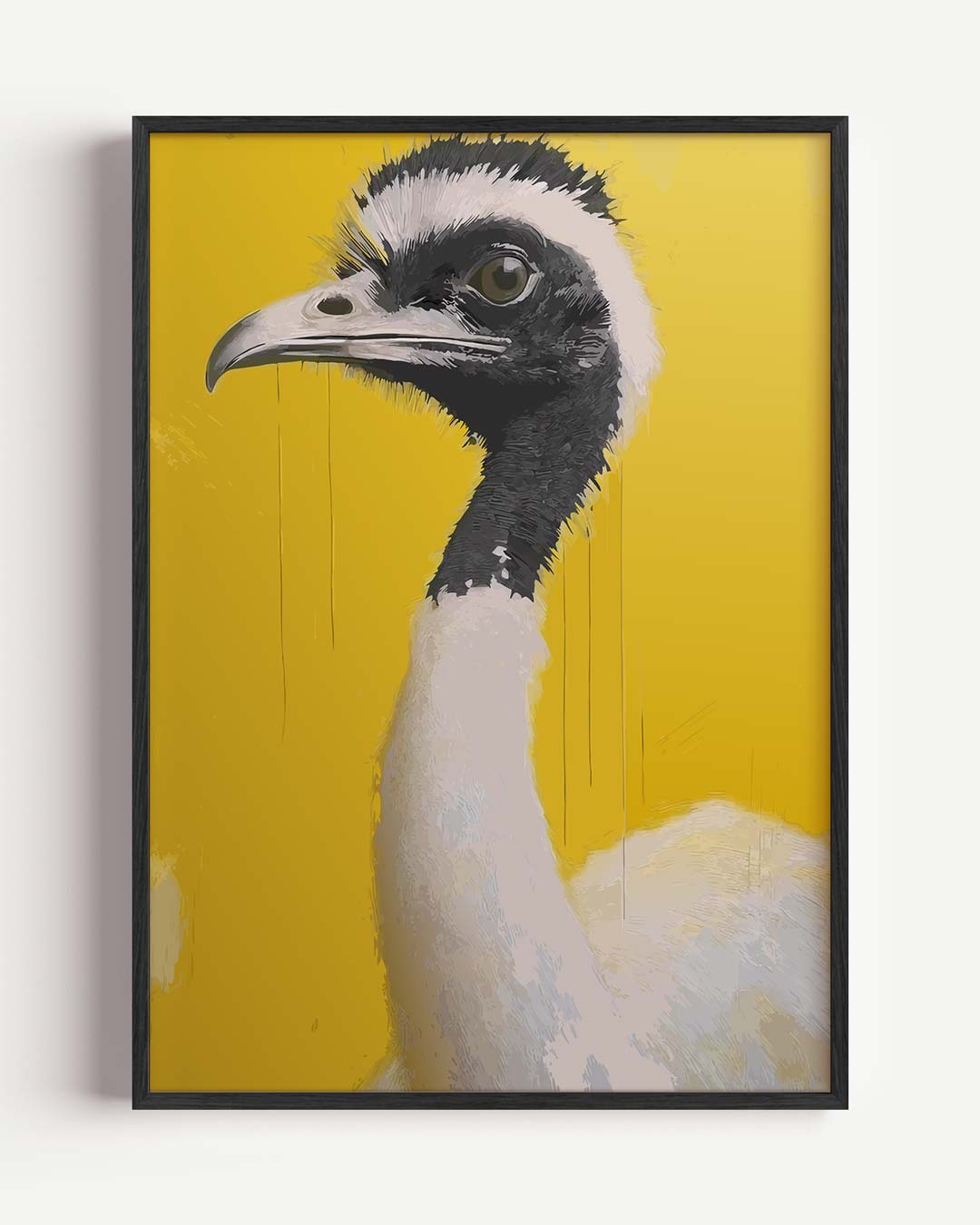 Moderne Struisvogel Kunstposter – dieren portret poster als wanddecoratie
