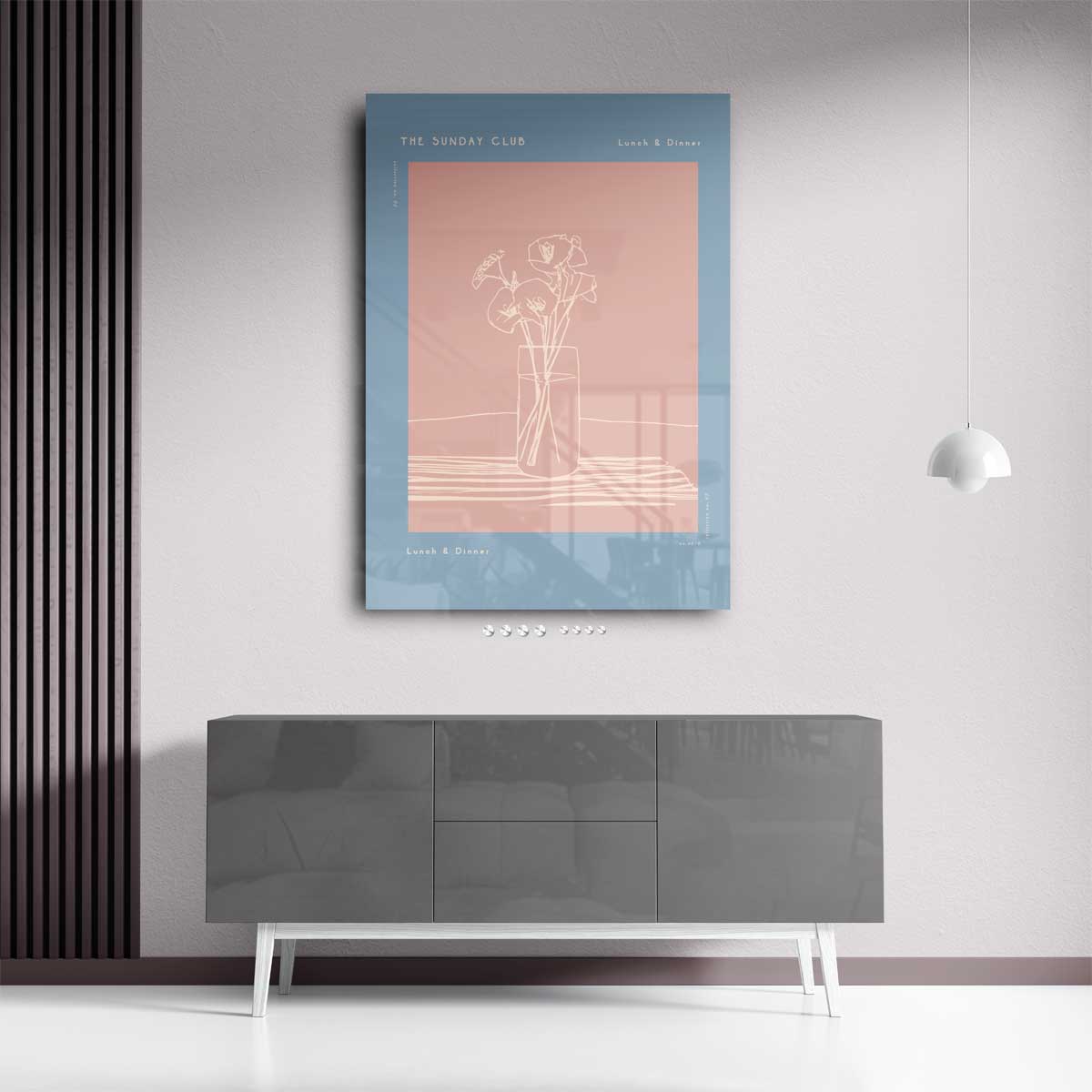 Rustige Bloemenzeteling – staand kunstwerk voor modern interieur