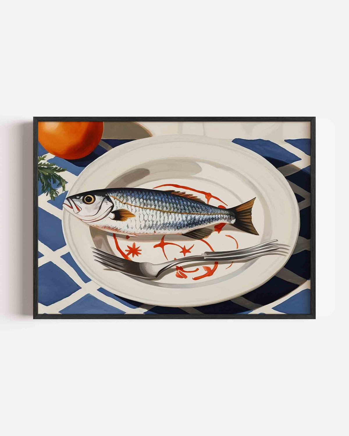 Vis op bord – keuken landscape poster als wanddecoratie