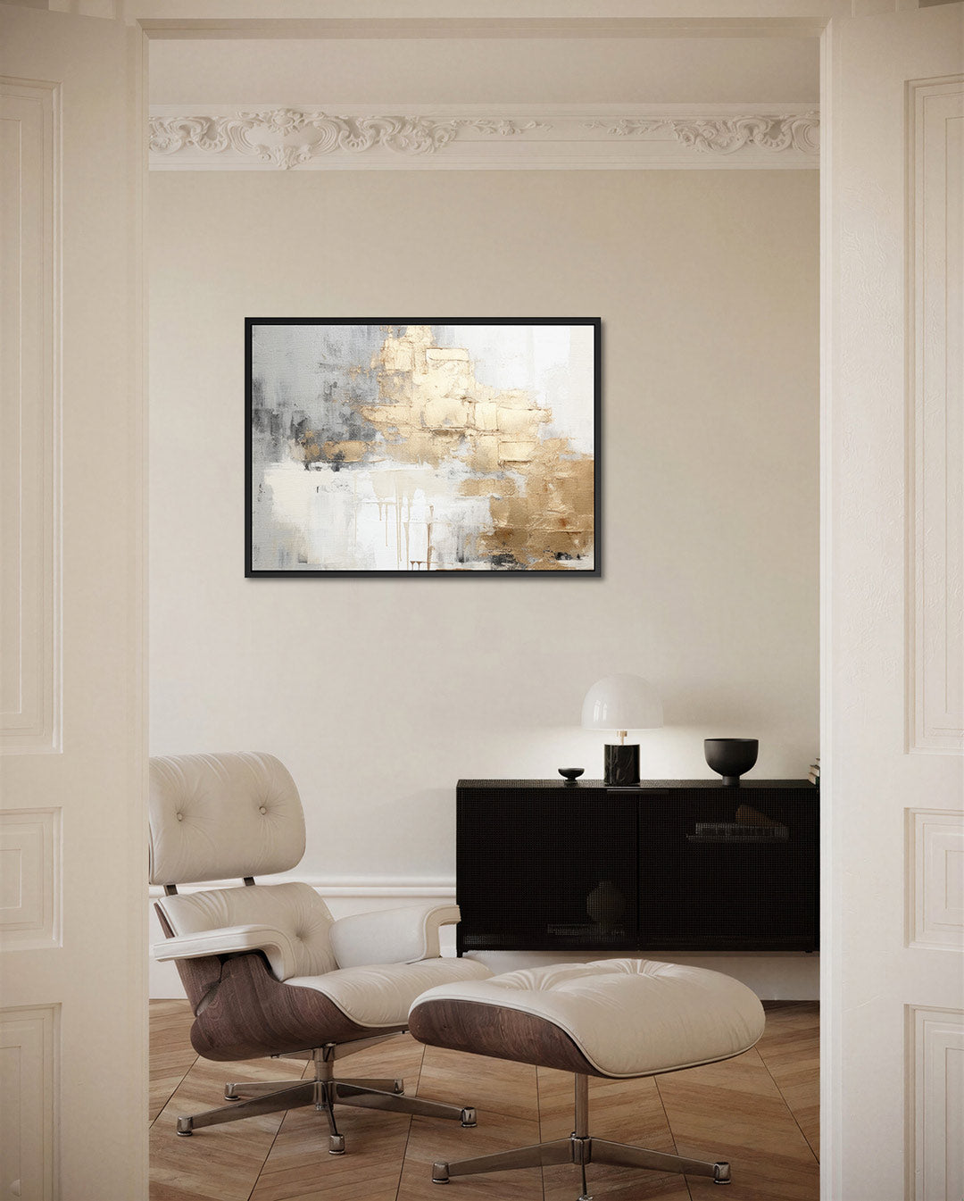 Gelaagde texturen – Abstract kunstwerk – liggende wanddecoratie