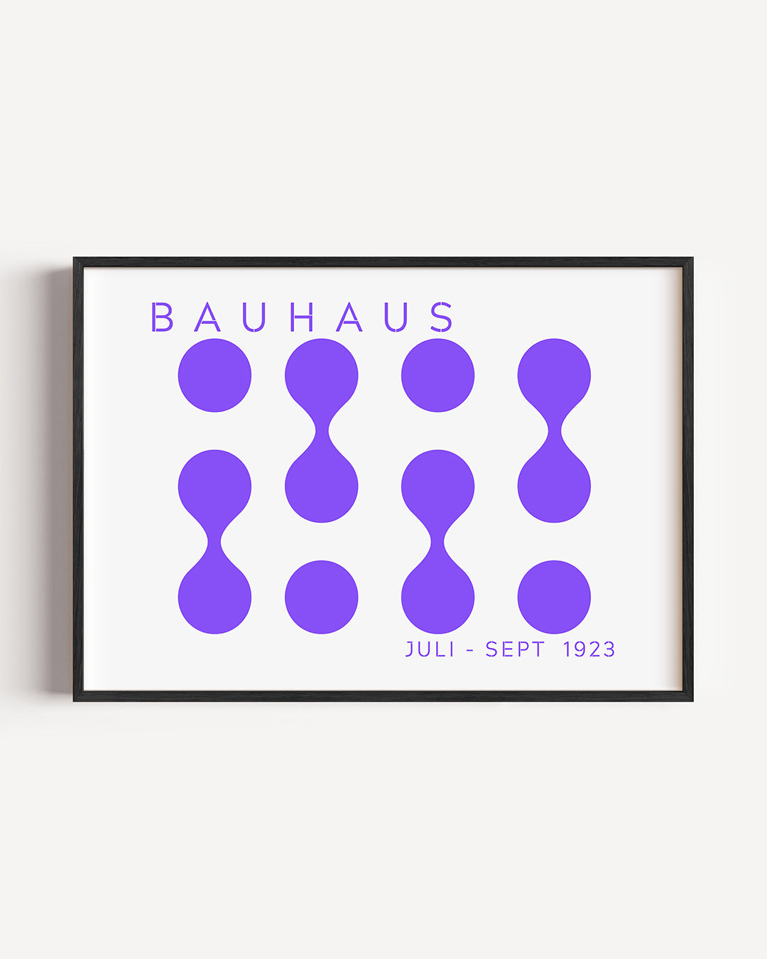 Vormritme en kleur – liggende Bauhaus poster als wanddecoratie