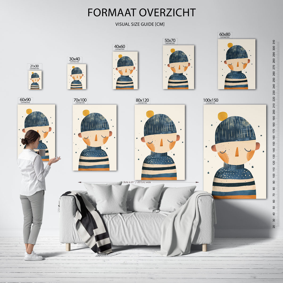 Kind met muts – staande muurposter voor de kinderkamer