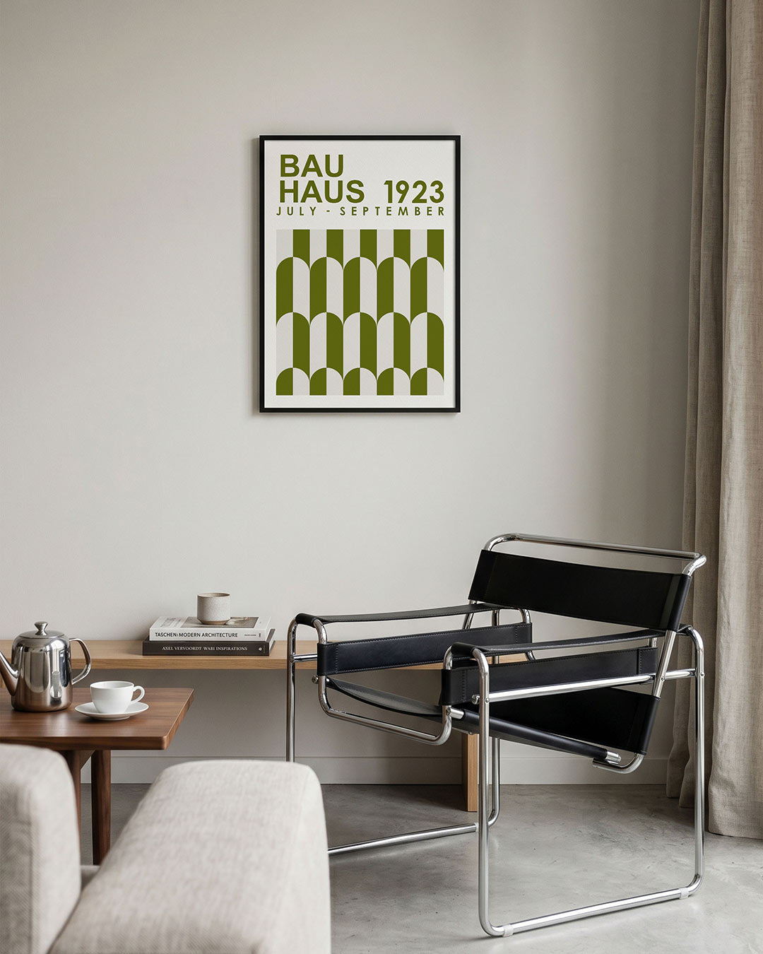 Vormritme en kleur – geometrische Bauhaus poster in staand formaat