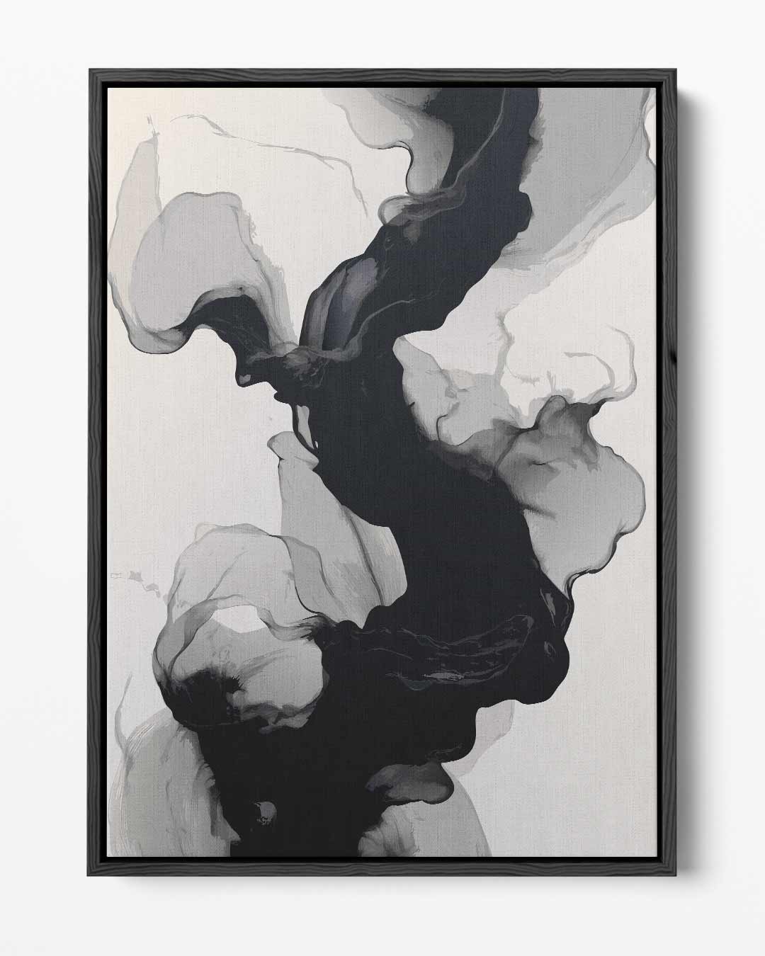 Golvende Zwart-Witte Abstractie – portret kunstwerk als wanddecoratie