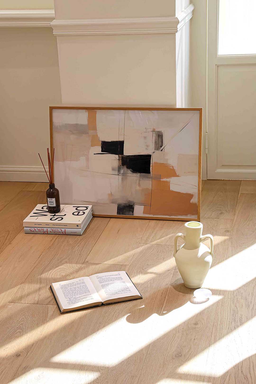 Abstracte vormen – liggende abstracte wanddecoratie van WallArtistic