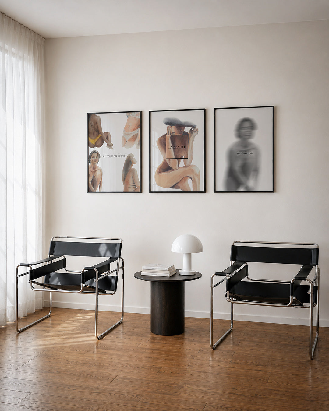 Lichaamsdiversiteit posterset – derde productweergave – deze posterset toont diverse lichamen in zachte tinten