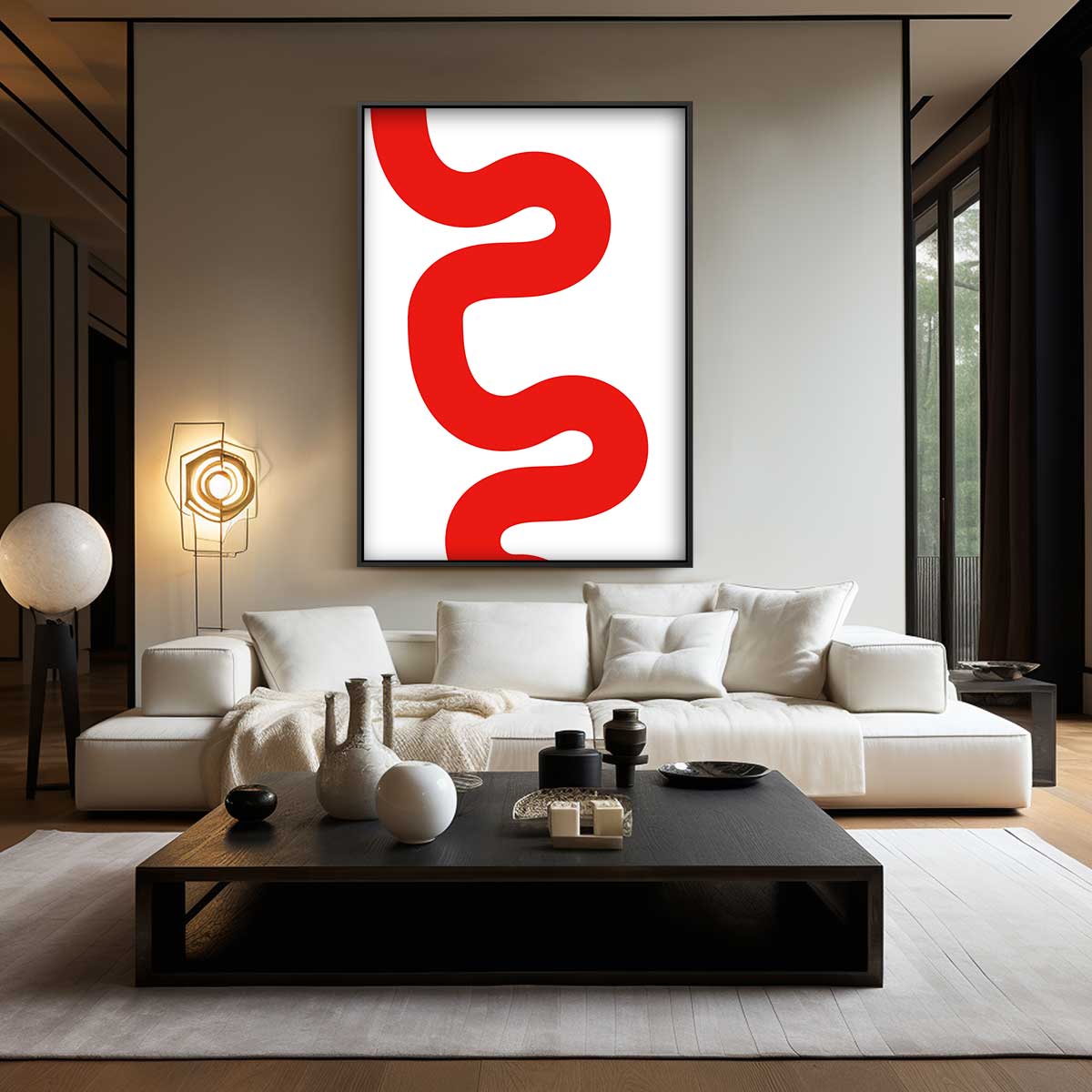 Speelse Rode Golf – modern portret kunstwerk van WallArtistic