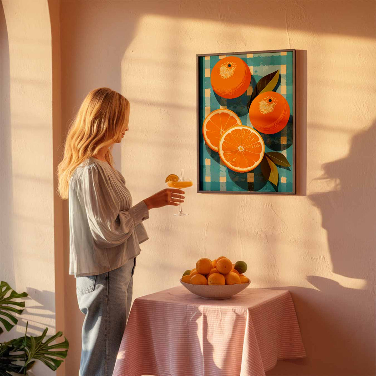 Verfrissende Sinaasappel – keuken poster als sfeervolle staande wanddecoratie