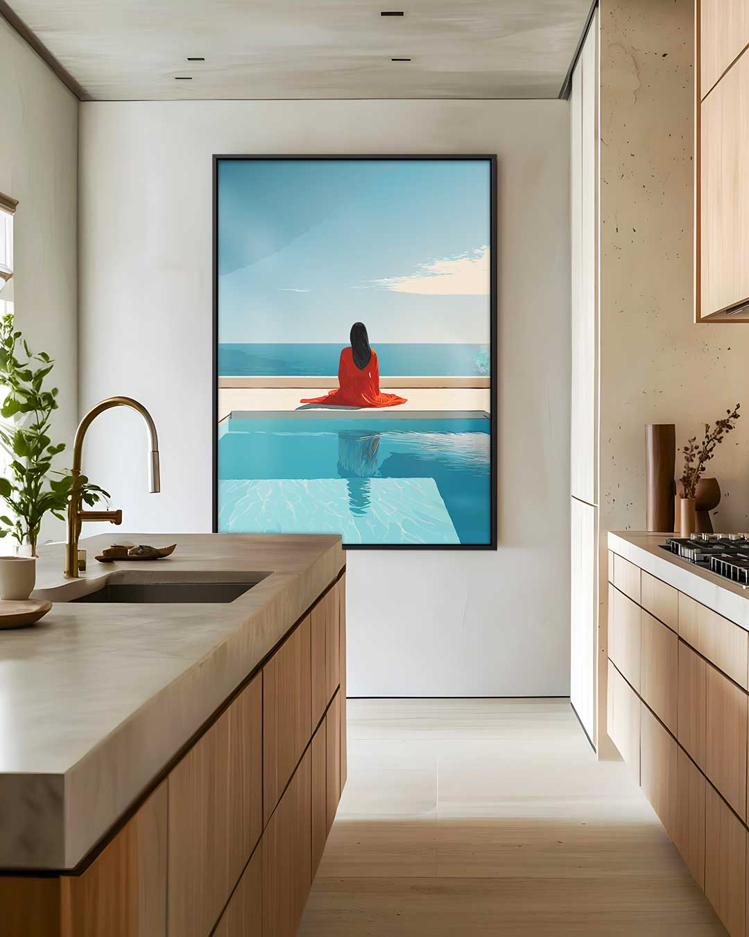 Uitzicht over de Oceaan – staand kunstwerk voor modern interieur