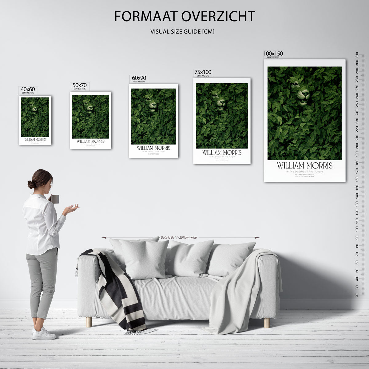 Verborgen dier in bladeren – staande wanddecoratie van WallArtistic