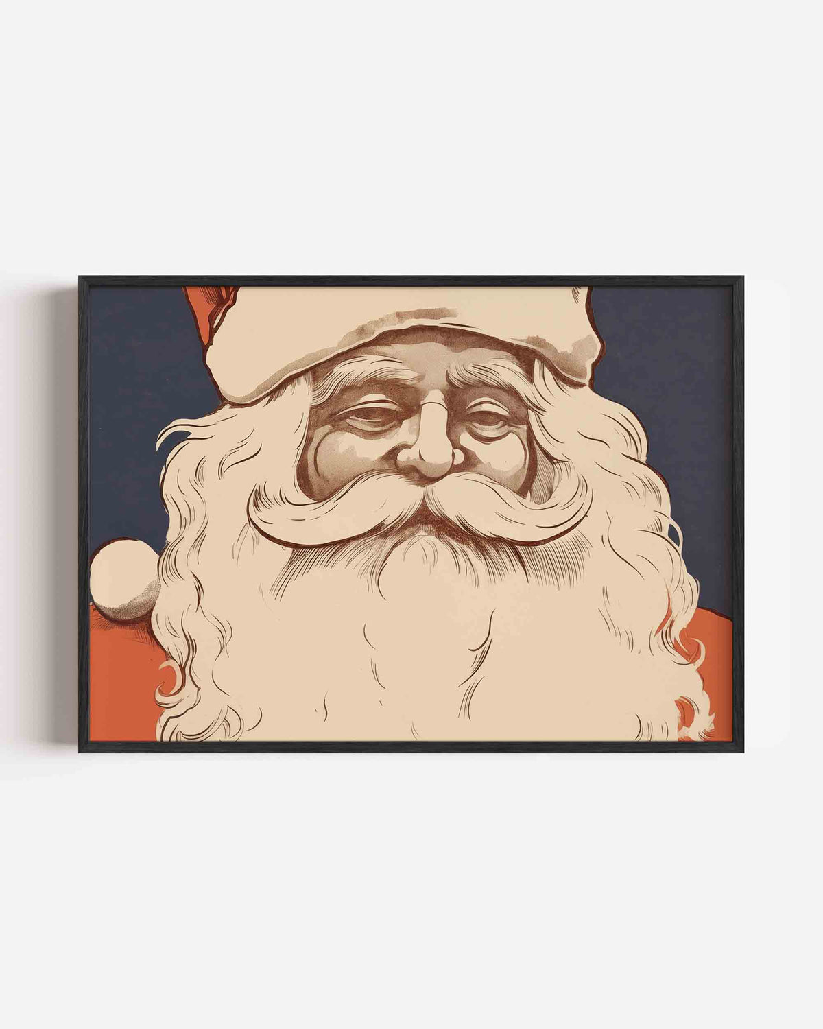 Kerstman portret – hedendaagse illustratie poster in landscape formaat