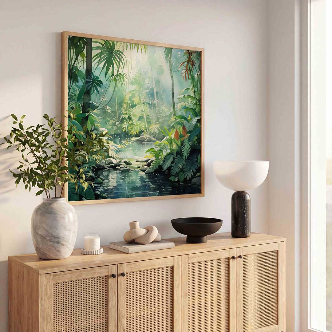 Tropisch bos – tropische poster in vierkant formaat