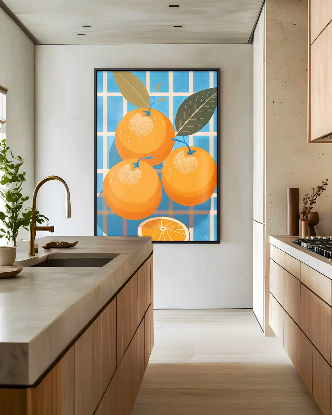 Fruitige Oranjes – staand kunstwerk voor modern interieur
