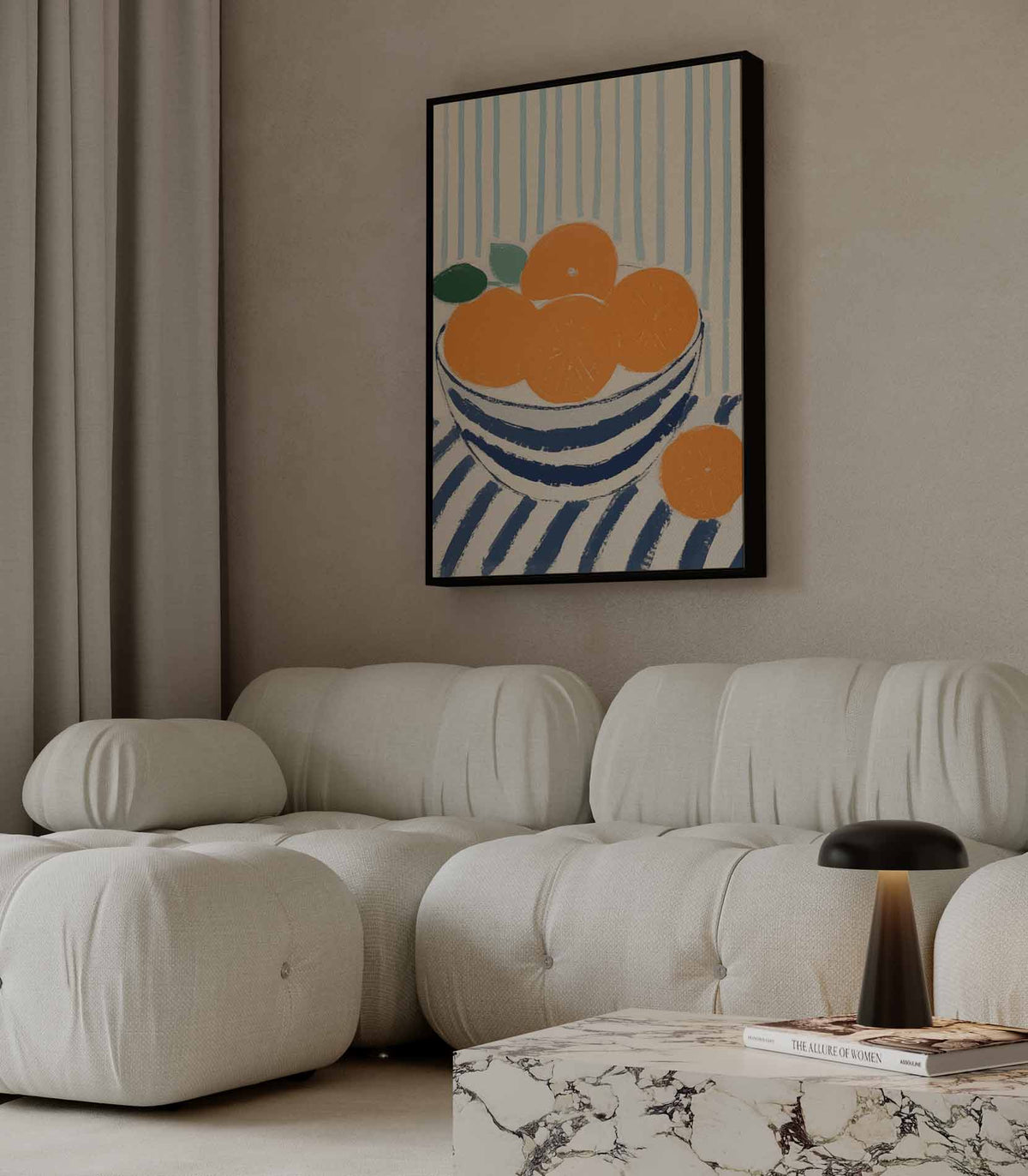 Zomers Stilleven met Mandarijnen – dibond wanddecoratie in staand formaat