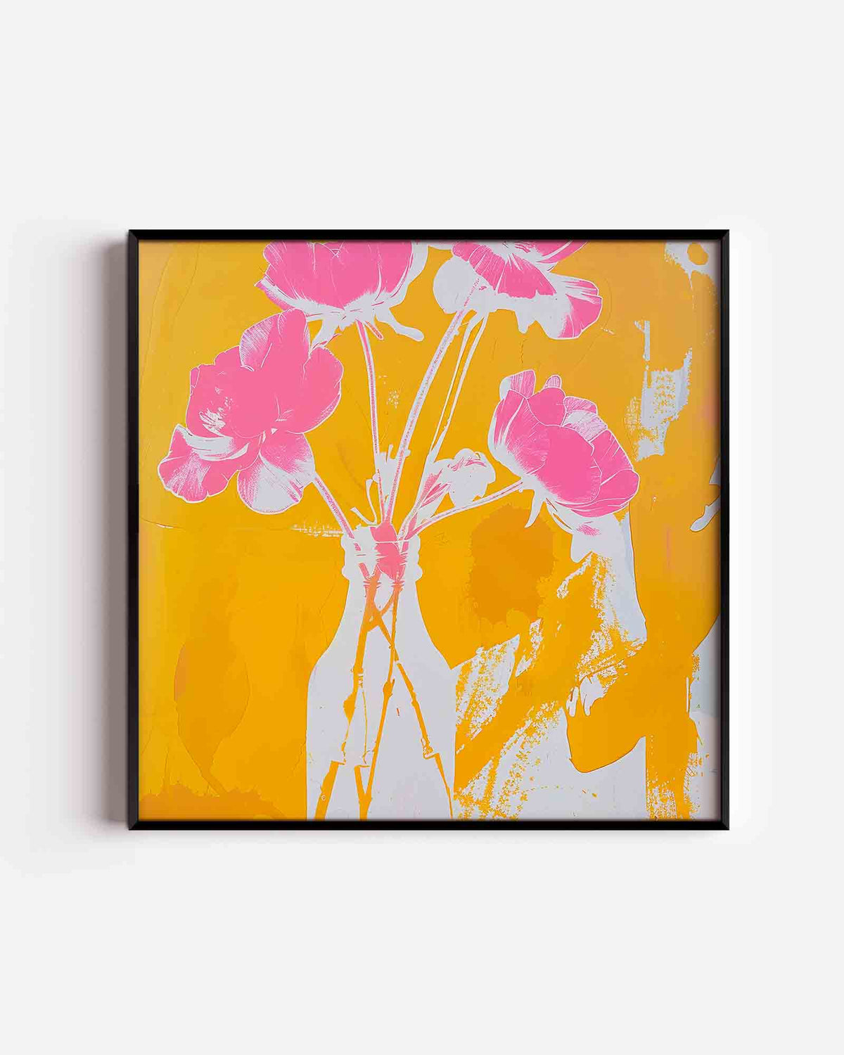 Bloemen in vaas – kleurrijke illustratie poster als wanddecoratie