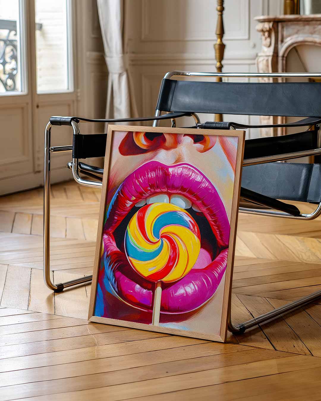 Kleurrijke Lolly Pop Art – staande muurposter met zomerse uitstraling