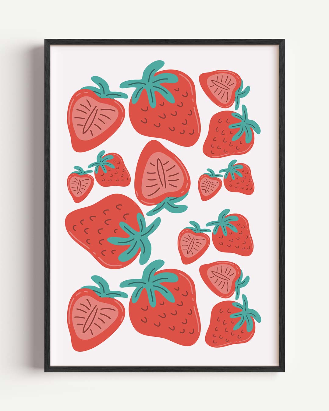 Lieve Aardbeien – keuken portret poster als wanddecoratie