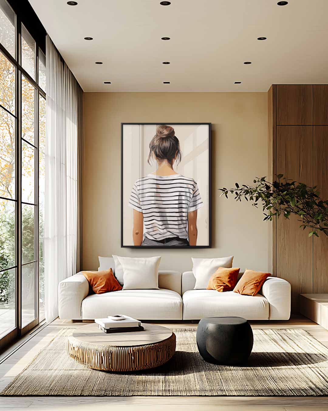 Stijlvolle Terugblik Portret – staand kunstwerk voor modern interieur