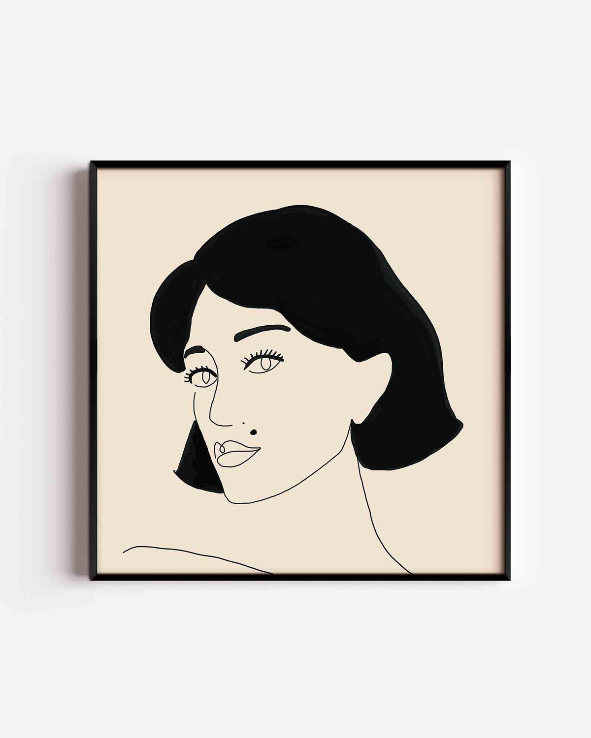 Minimalistisch portret – kleurrijke illustratie poster als wanddecoratie
