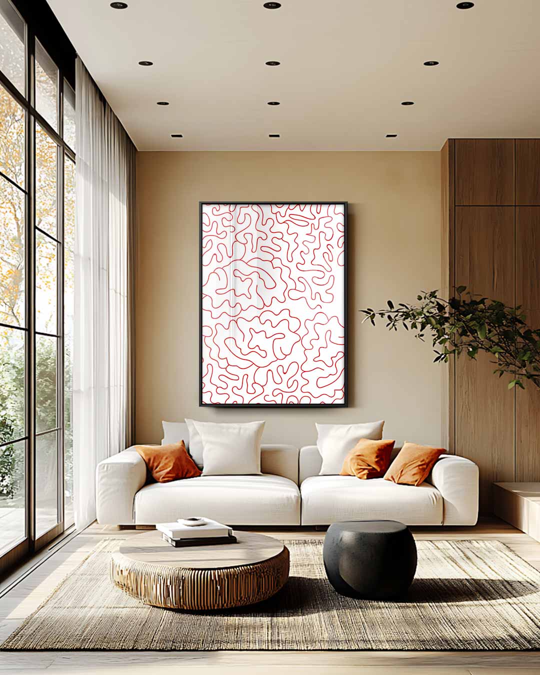 Dansende Lijnen – staande wandkunst voor woonkamer of interieur