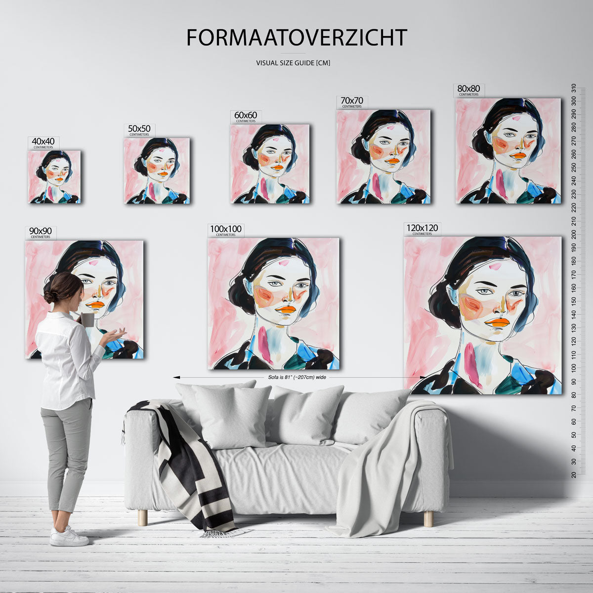 Vrouwelijk portret – vierkante muurposter met vrouwelijk portret