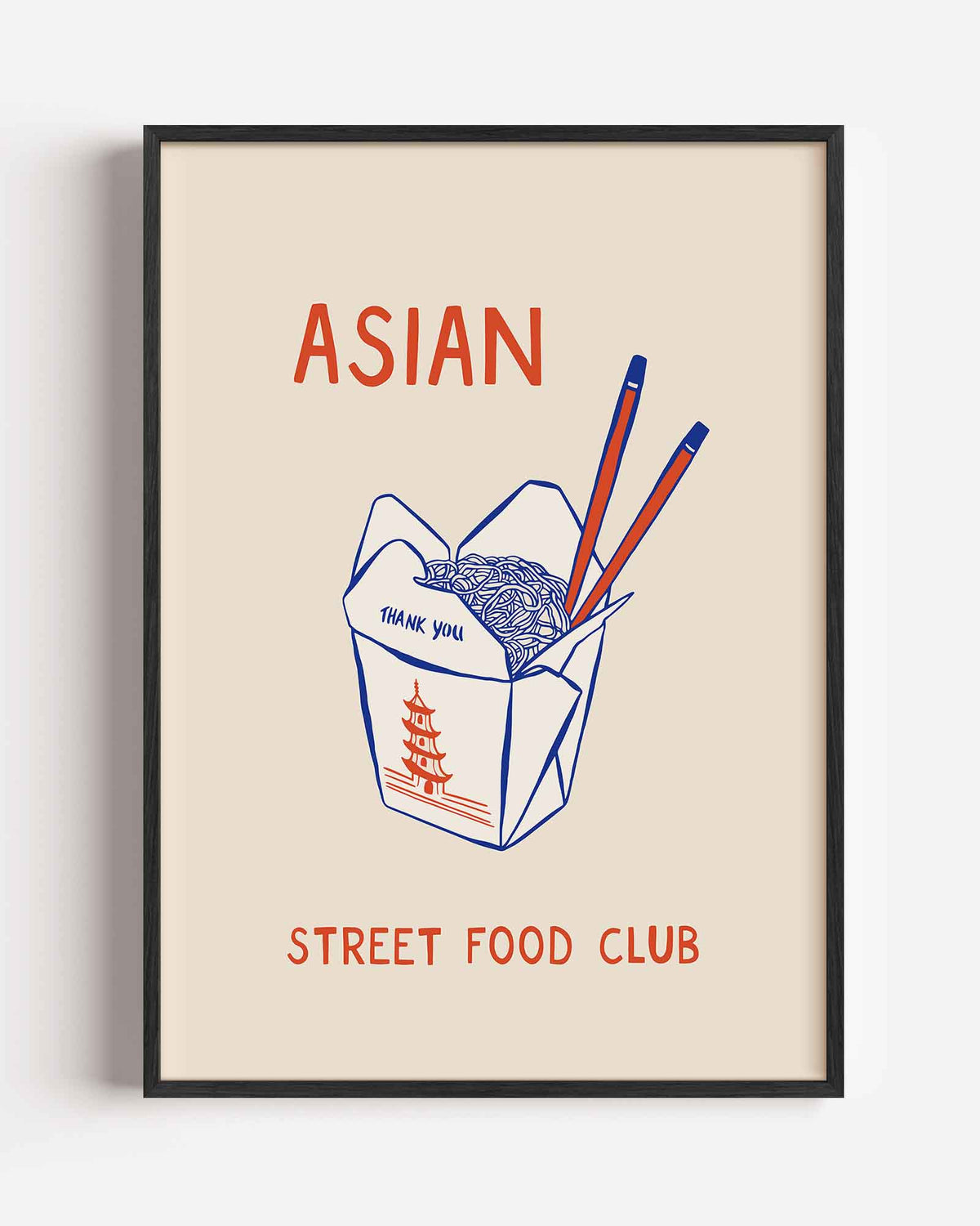 Aziatische street food club – Aziatische portret poster als wanddecoratie