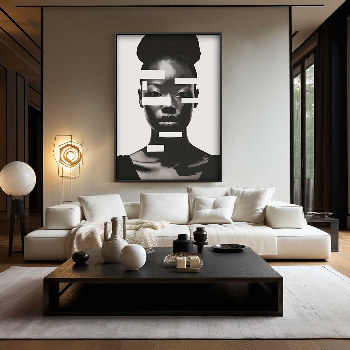 Moderne Gezichtsillusie – staand kunstwerk voor modern interieur
