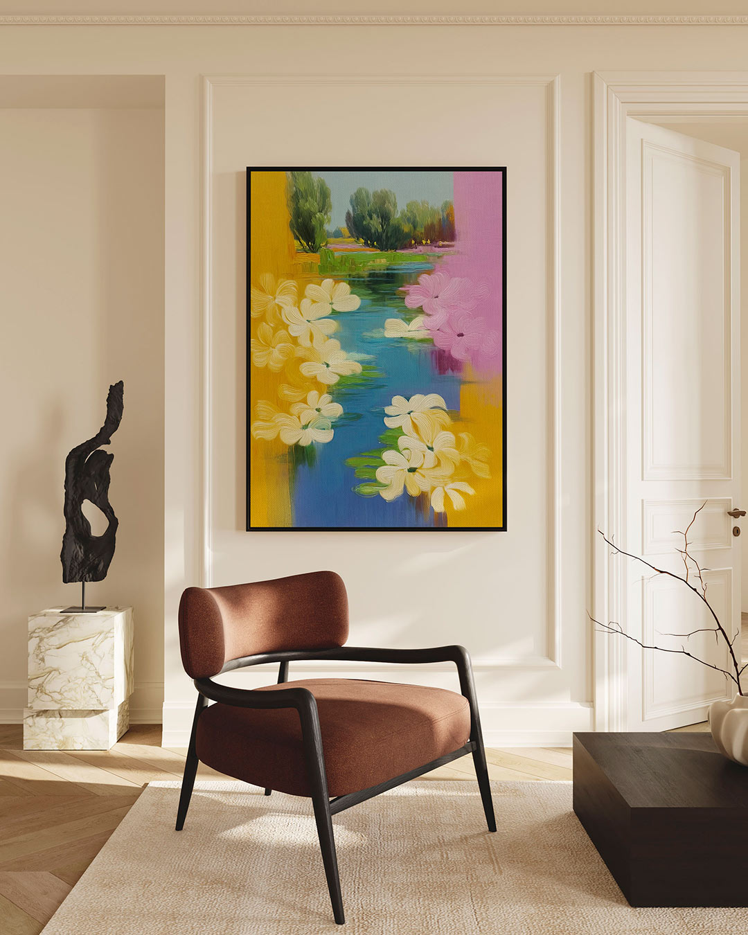 Bloemenlandschap – staande wanddecoratie