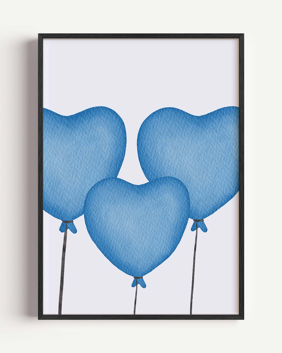 Blauwe Hart Ballonnen – kids portret poster als wanddecoratie