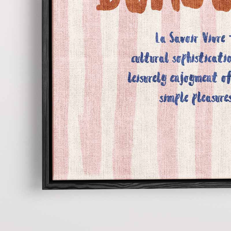 Bonjour Bonheur – kunstwerk met zwarte baklijst