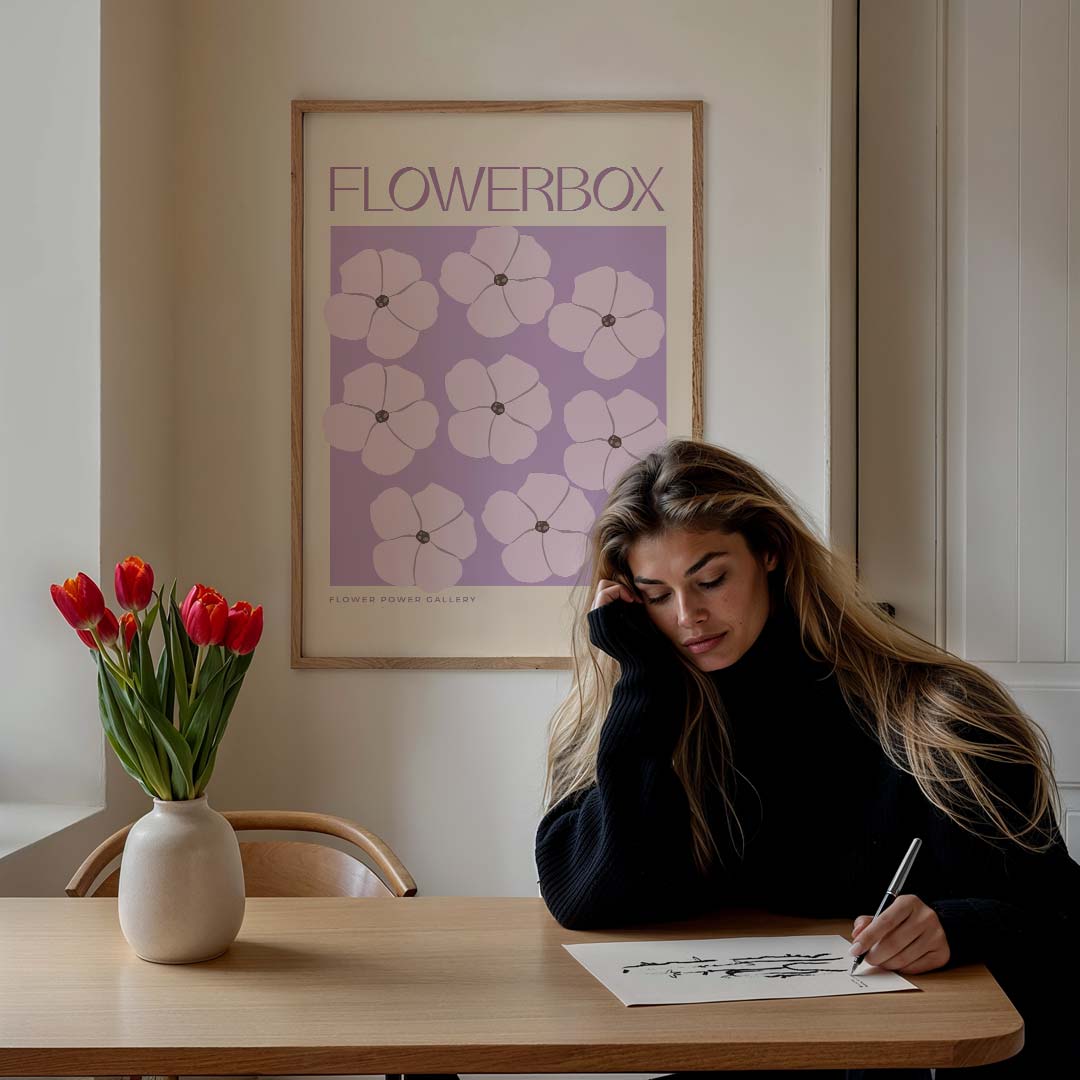 Bloemenpracht – staande muurposter met tekst en typografie