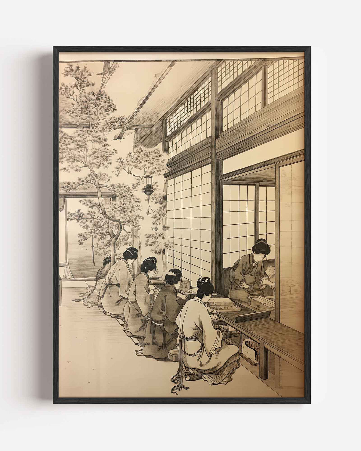 Japanse theeceremonie – Aziatische portret poster als wanddecoratie
