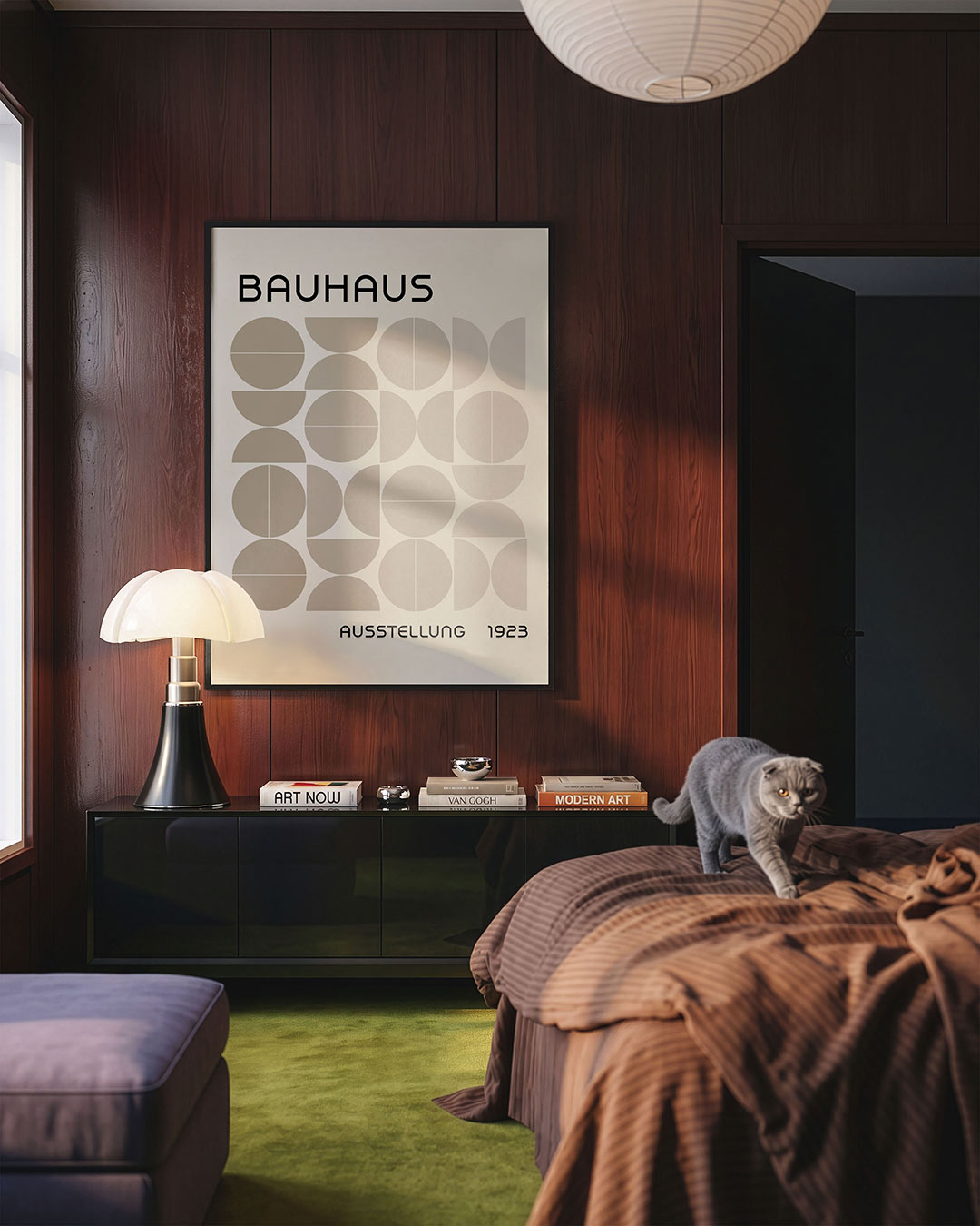 Vormritme en balans – geometrische Bauhaus poster in staand formaat
